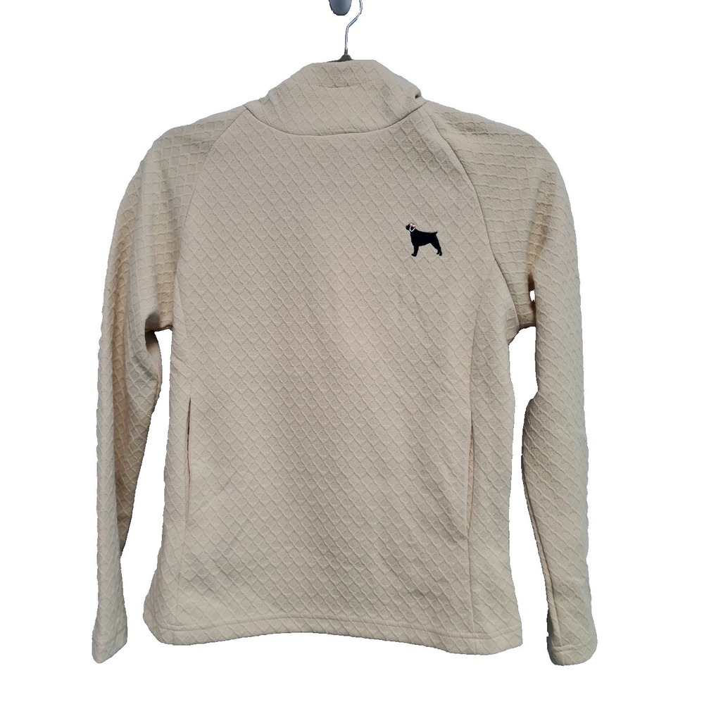 Southern Girl Prep NWT Long Sleeve HOODIE waffle Logo Pockets Cream Small‎